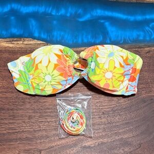 Wild Fable Floral Bikini Top - Orange, Yellow, Green